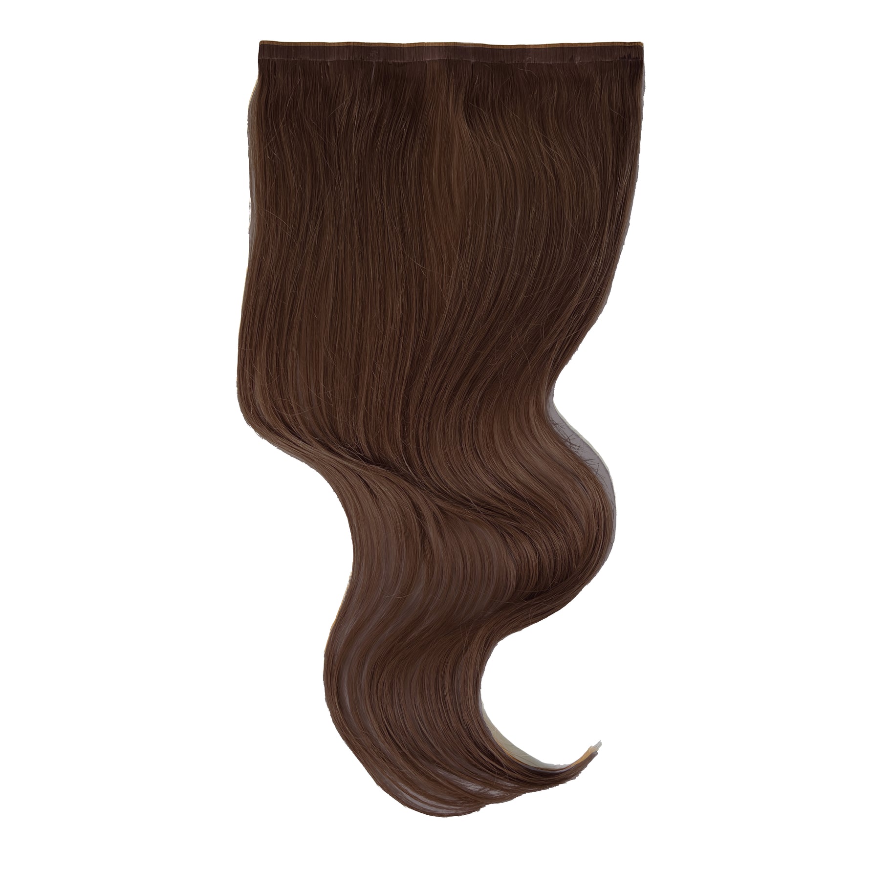 Extra Piece Cocoa 4D hair extension in rich brown color with soft natural wave for seamless volume boost
