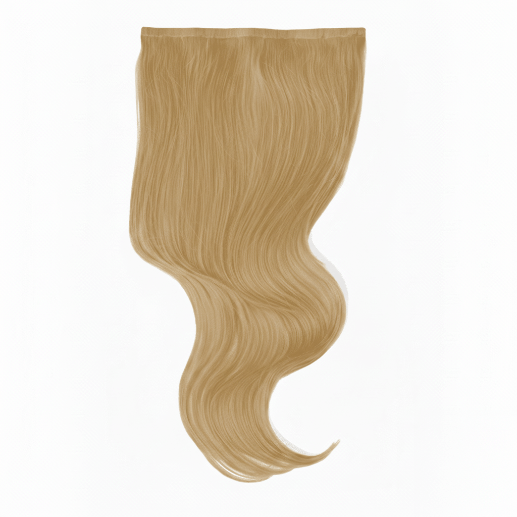 Extra Hair Extension Piece - Barley Bronde #10 showcasing smooth, silky wavy light brown hair for volume boost.