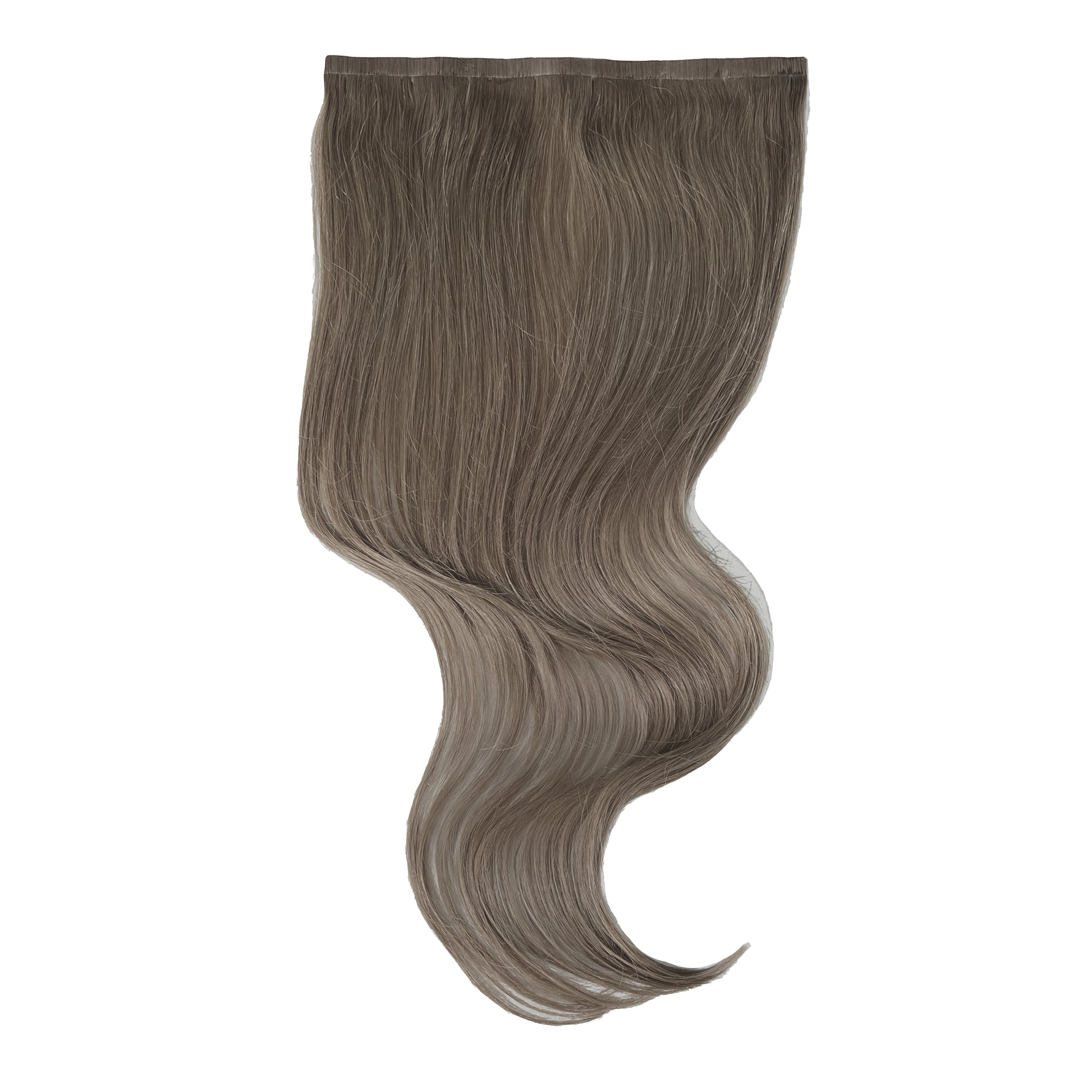 Extra Hair Extension Piece - Taupe #7 (FINAL SALE NO RETURNS) displayed as smooth, wavy taupe hair strands.
