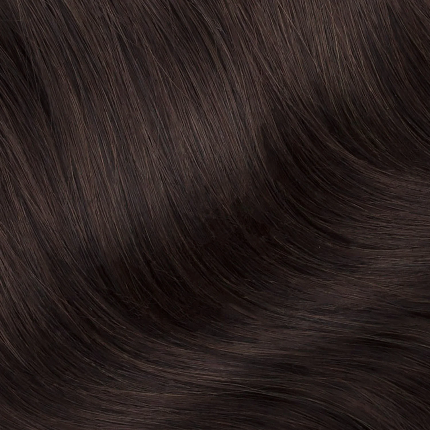 Smooth and shiny dark brown hair texture showcasing Extra Piece Deep Chocolate 